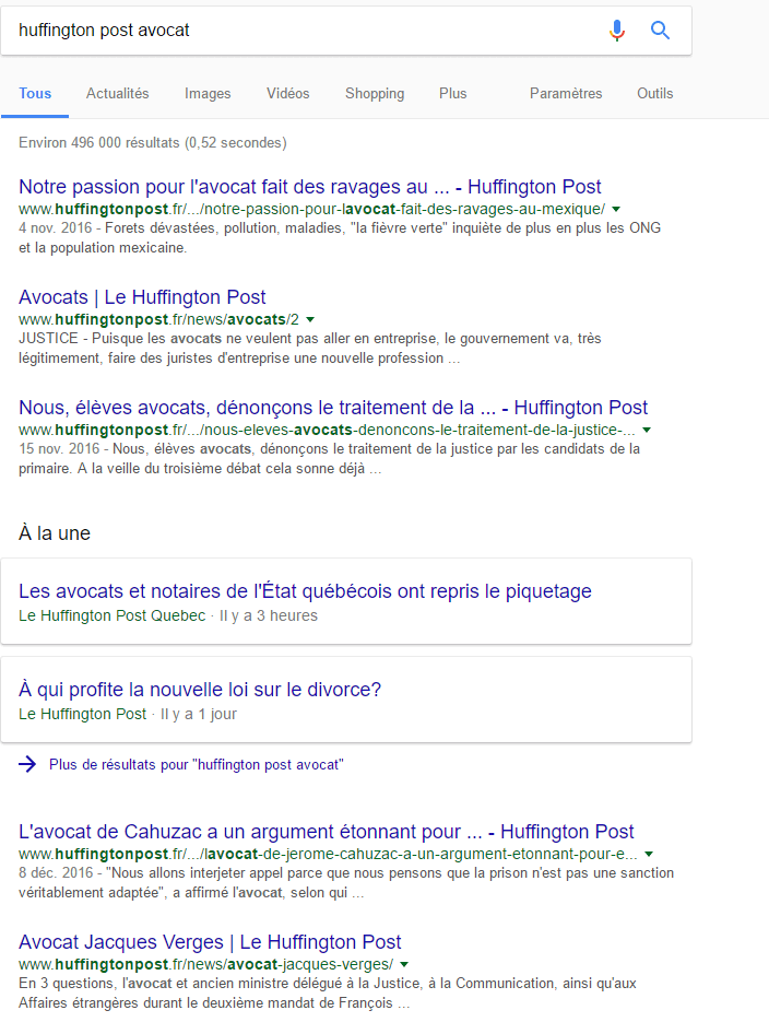 google : rechercher au sein d'un site
