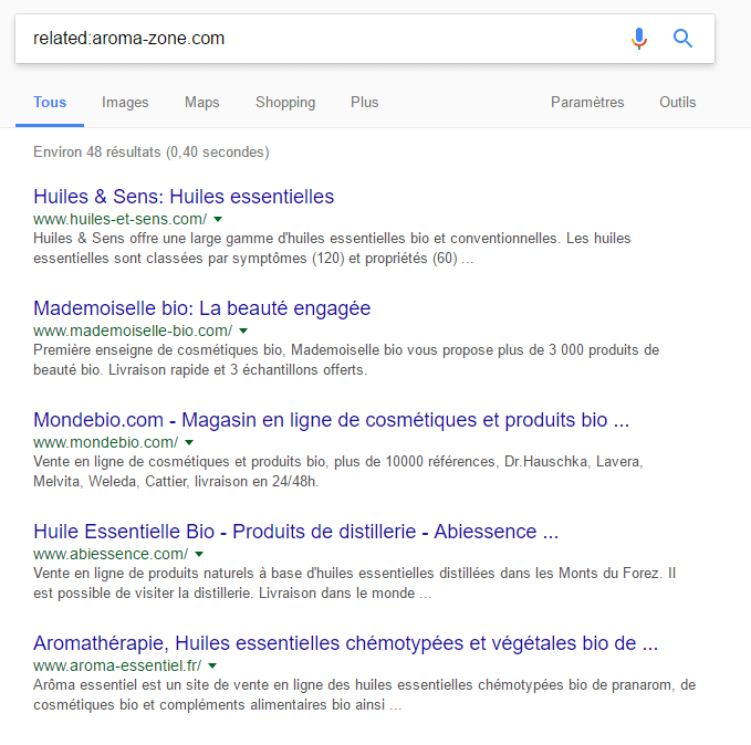 google : site similaire